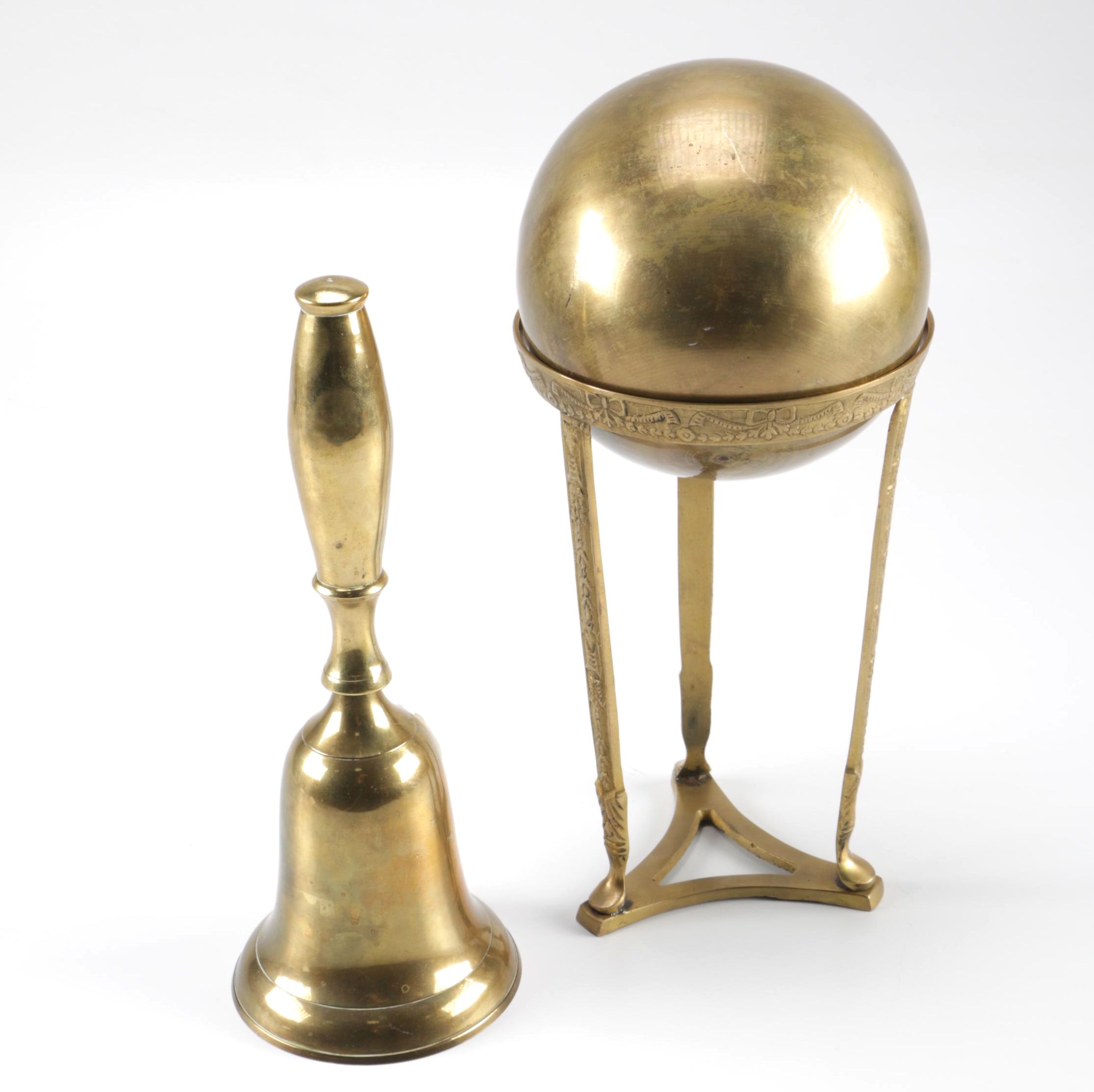 Brass Sphere and Service Bell Set