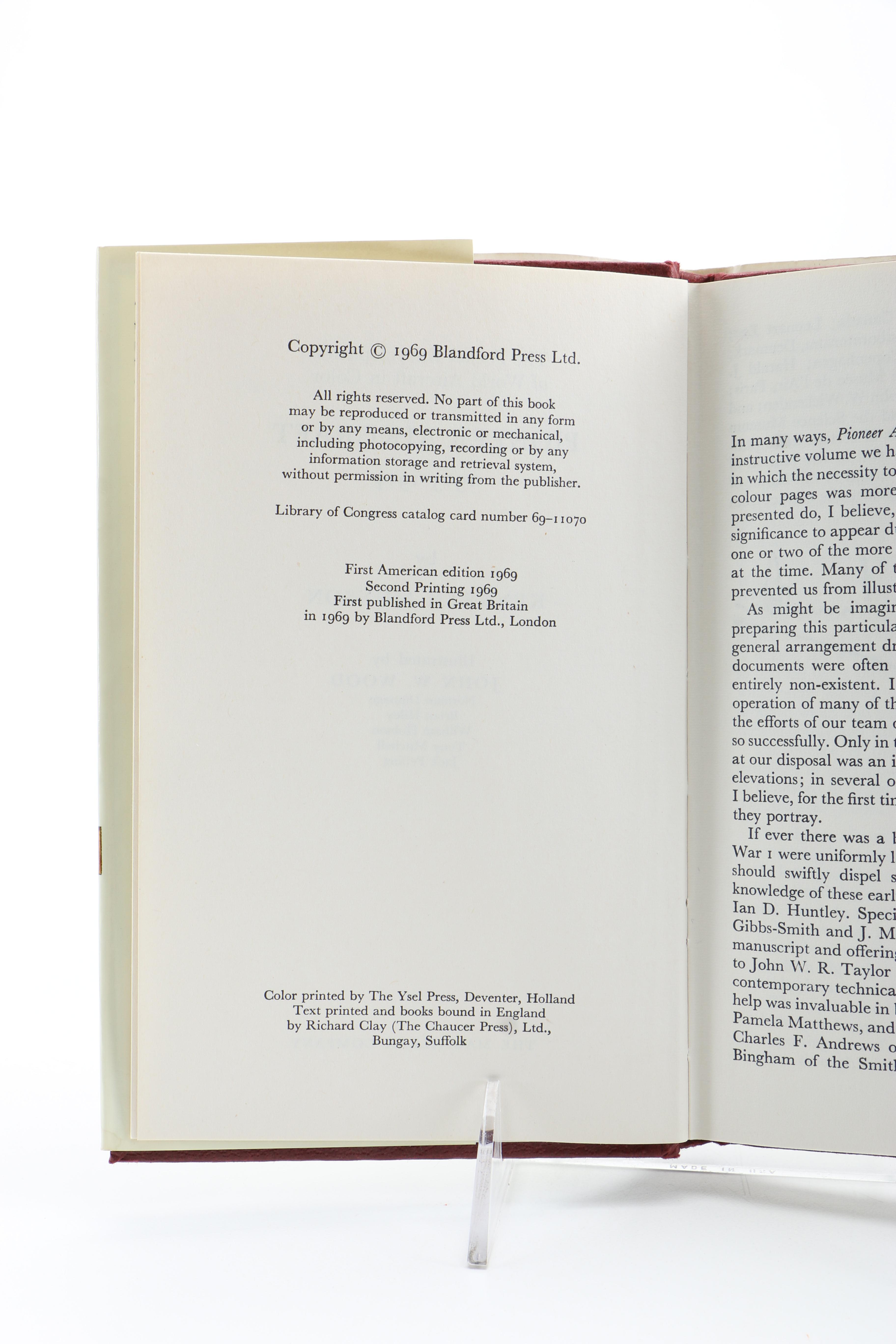 First American Edition, Second Printing of "The Pocket Encyclopedia Of World Aircraft In Color Pioneer Aircraft 1903-14" by Kenneth Munson