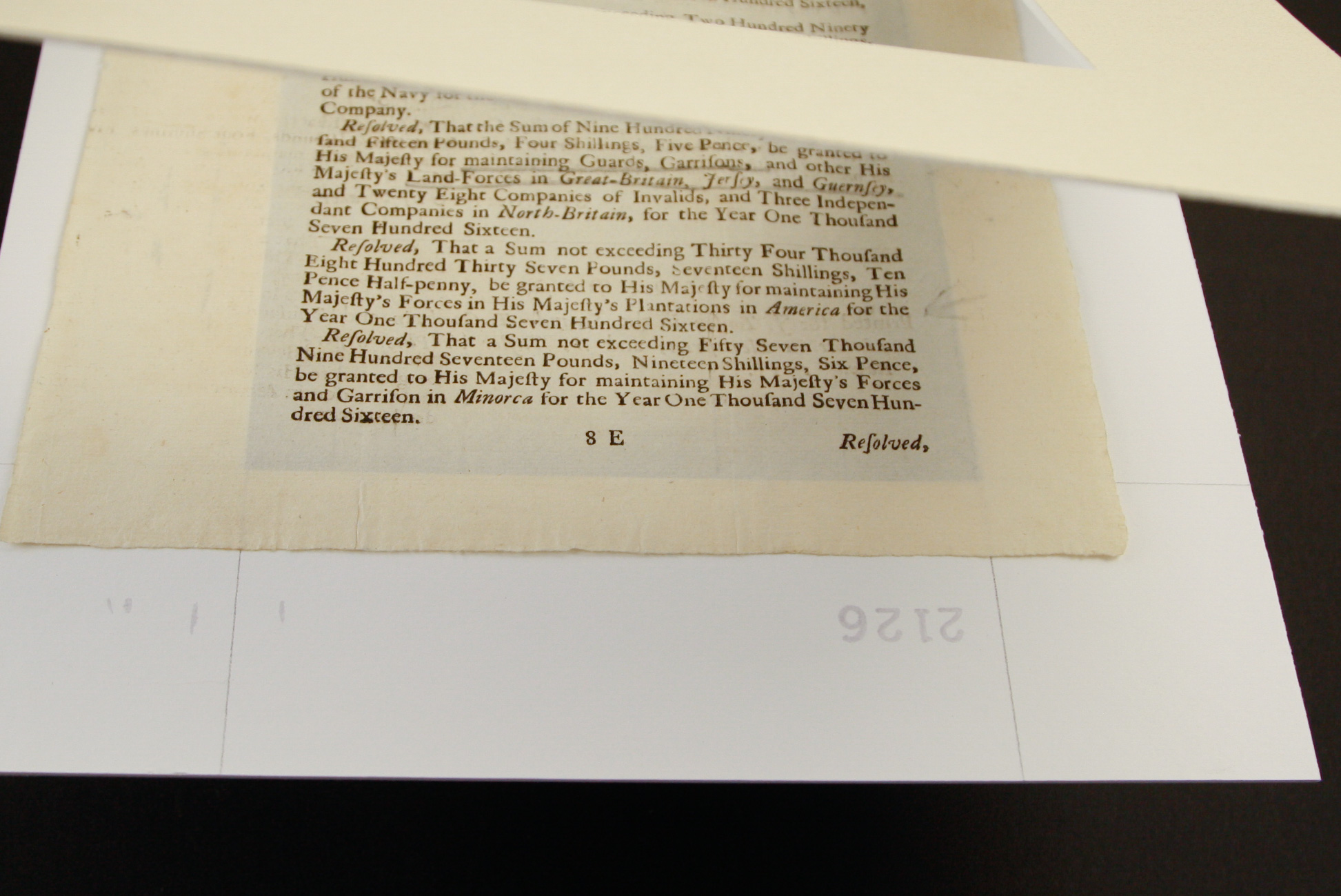 1715 Folio Documenting the Votes of the House of Commons Regarding Related Jacobite Uprising