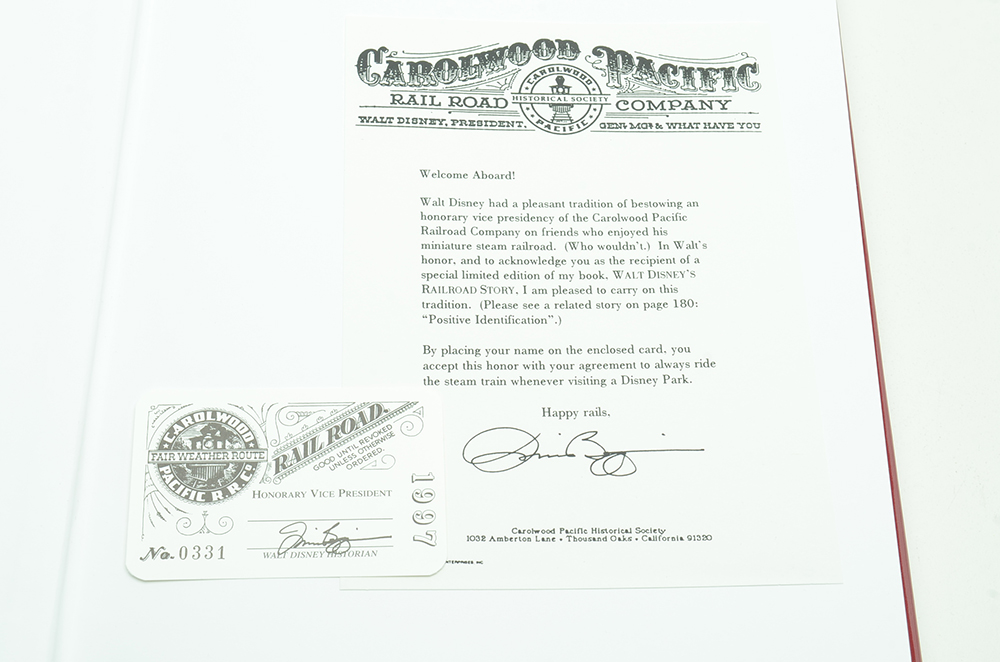 Signed "Walt Disney's Railroad Story" Hardcover Book