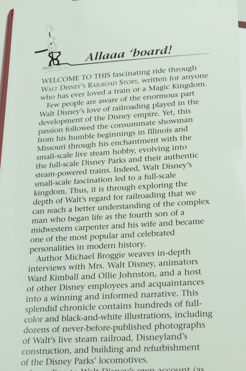 Signed "Walt Disney's Railroad Story" Hardcover Book