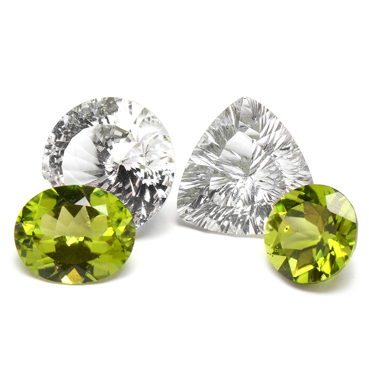 White Topaz and Peridot Loose Stones