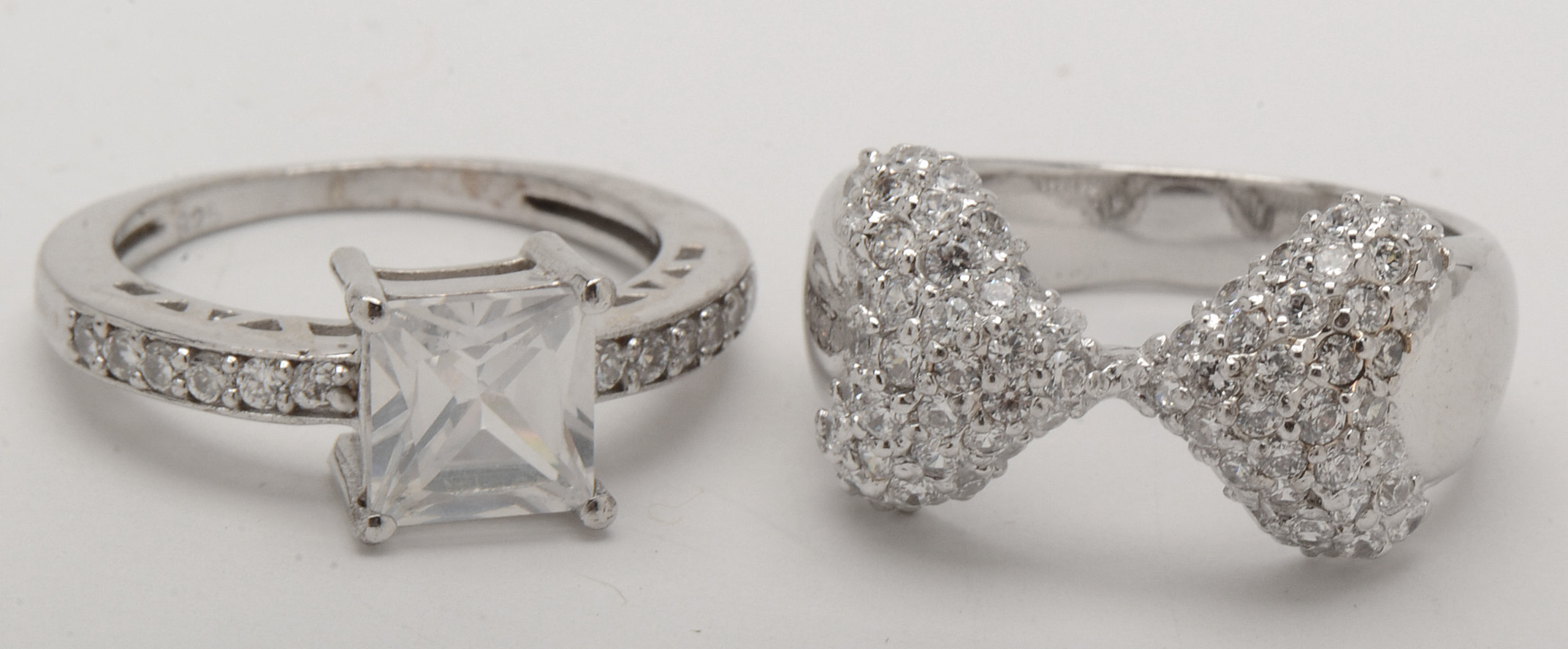 Sterling Rings and Earrings With Crystal Accents