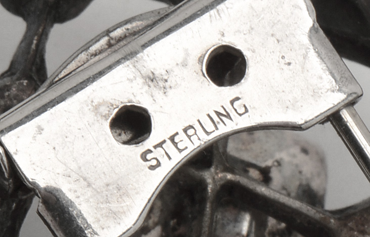 1940s Eisenberg Sterling Leaf Fur Clip