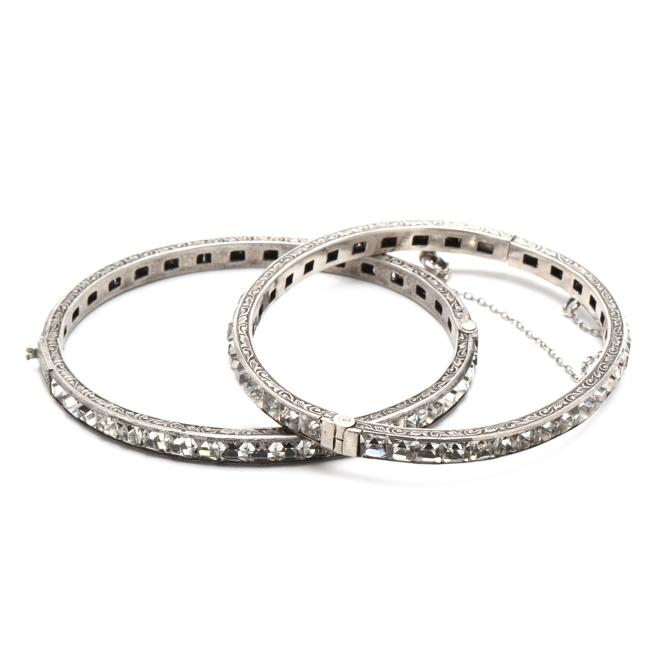 1920s Payco Sterling Rhinestone Bangles