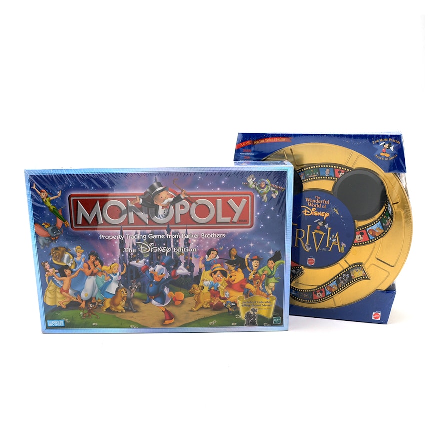 "Monopoly: The Disney Edition" and "The Wonderful World of Disney Trivia" Board Games