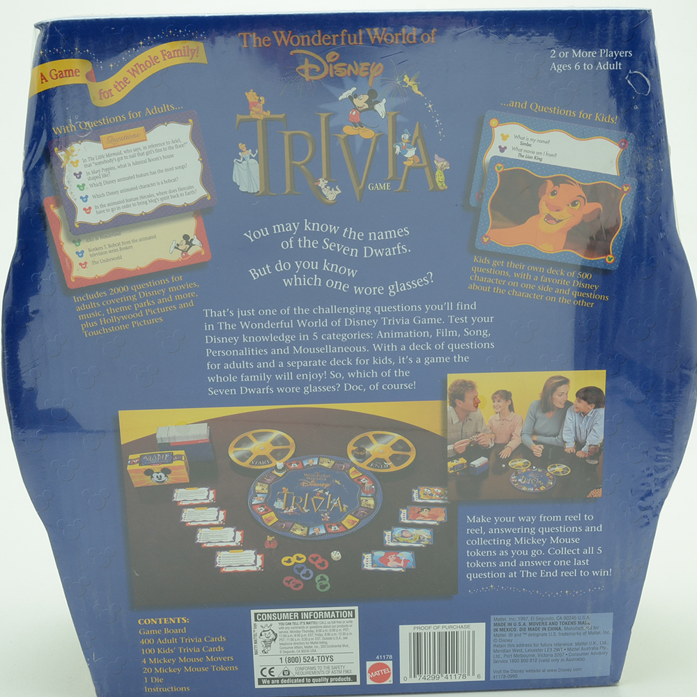 "Monopoly: The Disney Edition" and "The Wonderful World of Disney Trivia" Board Games