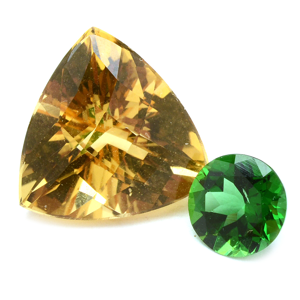 Green Tourmaline and Yellow Heliodor Loose Stones