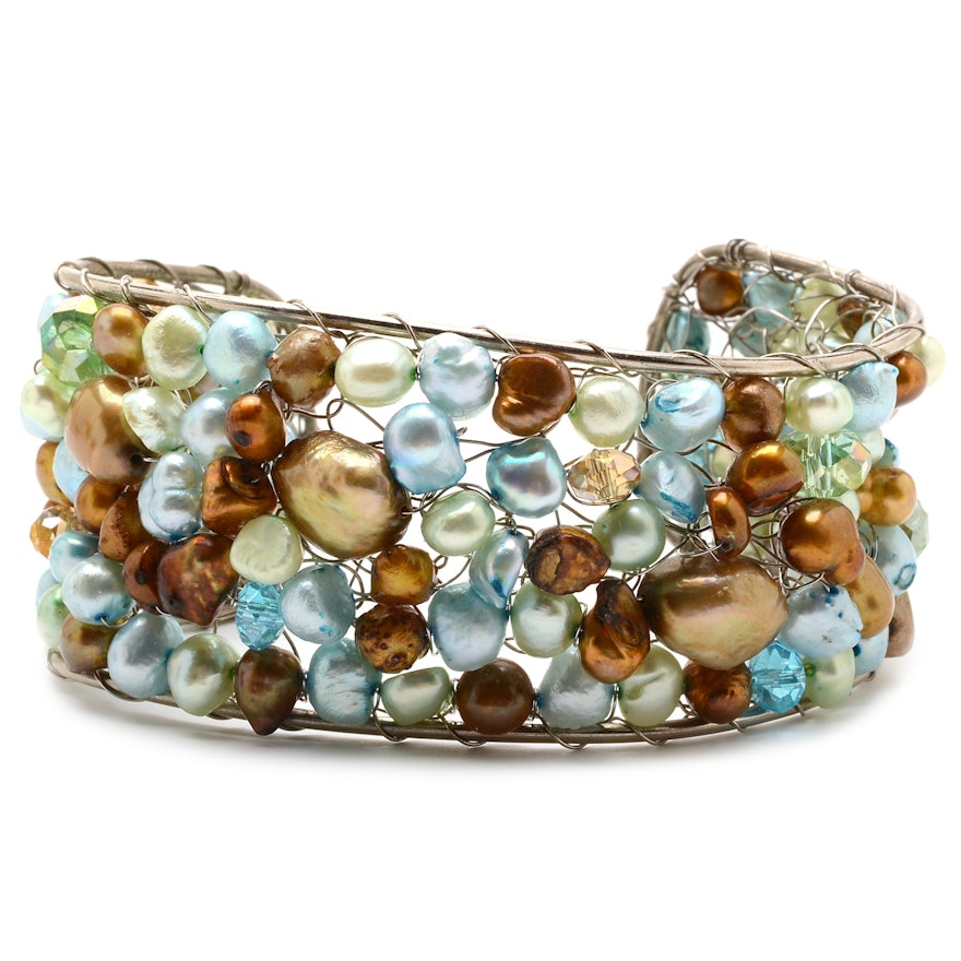 Cultured Pearl Cuff Bracelet