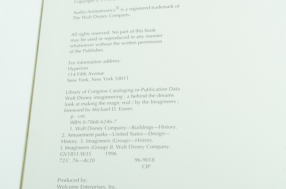 1996 Multiple Signed First Edition "Walt Disney Imagineering: A Behind the Dreams Look at Making the Magic Real"