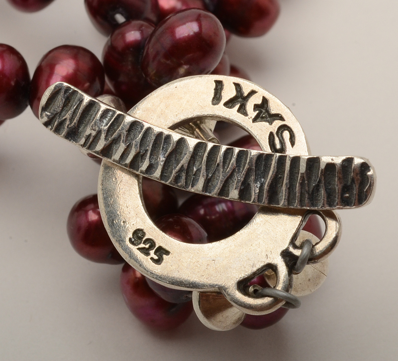 Sterling Link Bracelet and Saki Dyed Pearl Sterling Bracelet