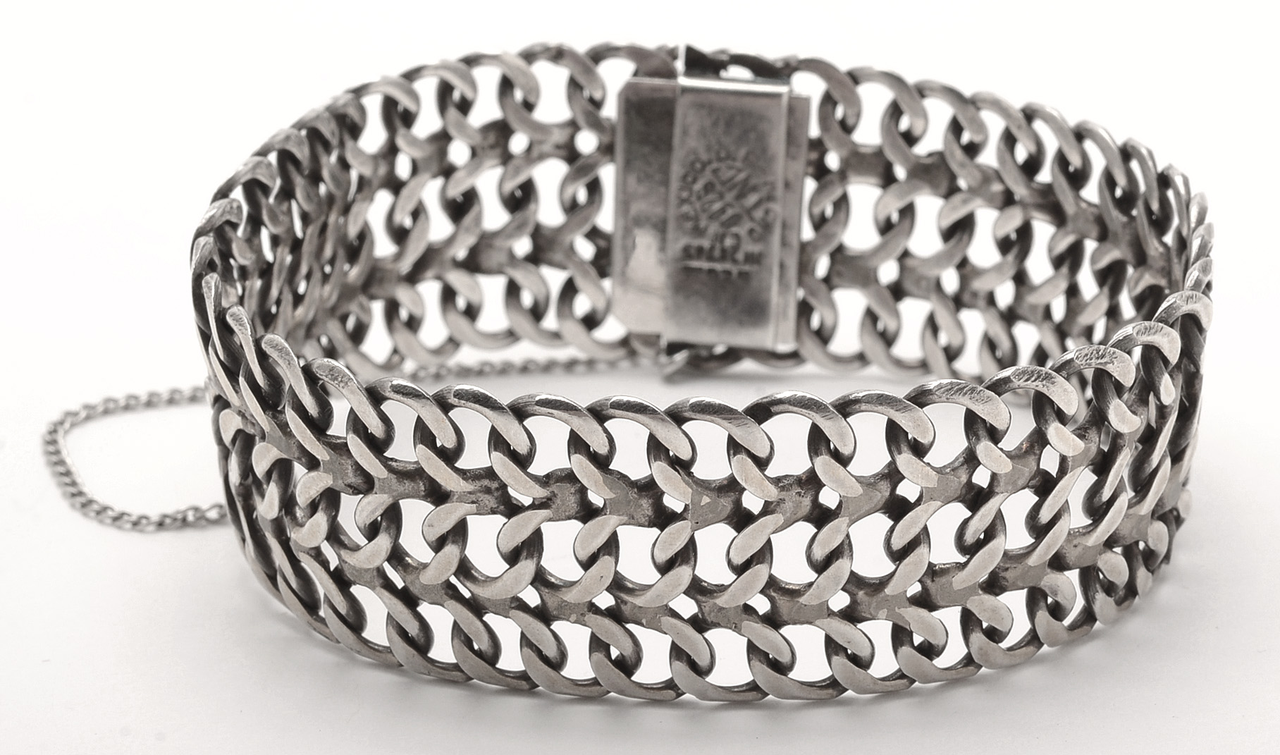 Vintage Mexican Sterling Wide Weave and Bangle Bracelets