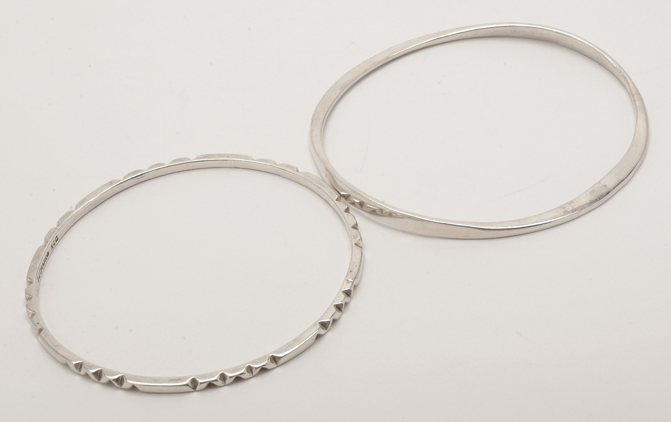 Vintage Mexican Sterling Wide Weave and Bangle Bracelets