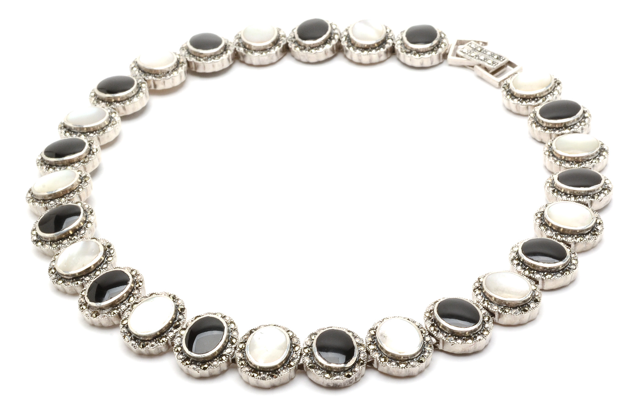 Sterling Silver, Onyx and Marcasite Necklaces