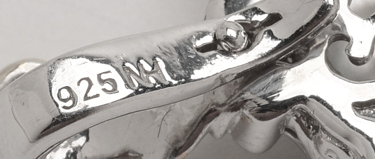 Sterling Silver Mabe Pearl and Sapphire Enhancer Pendant