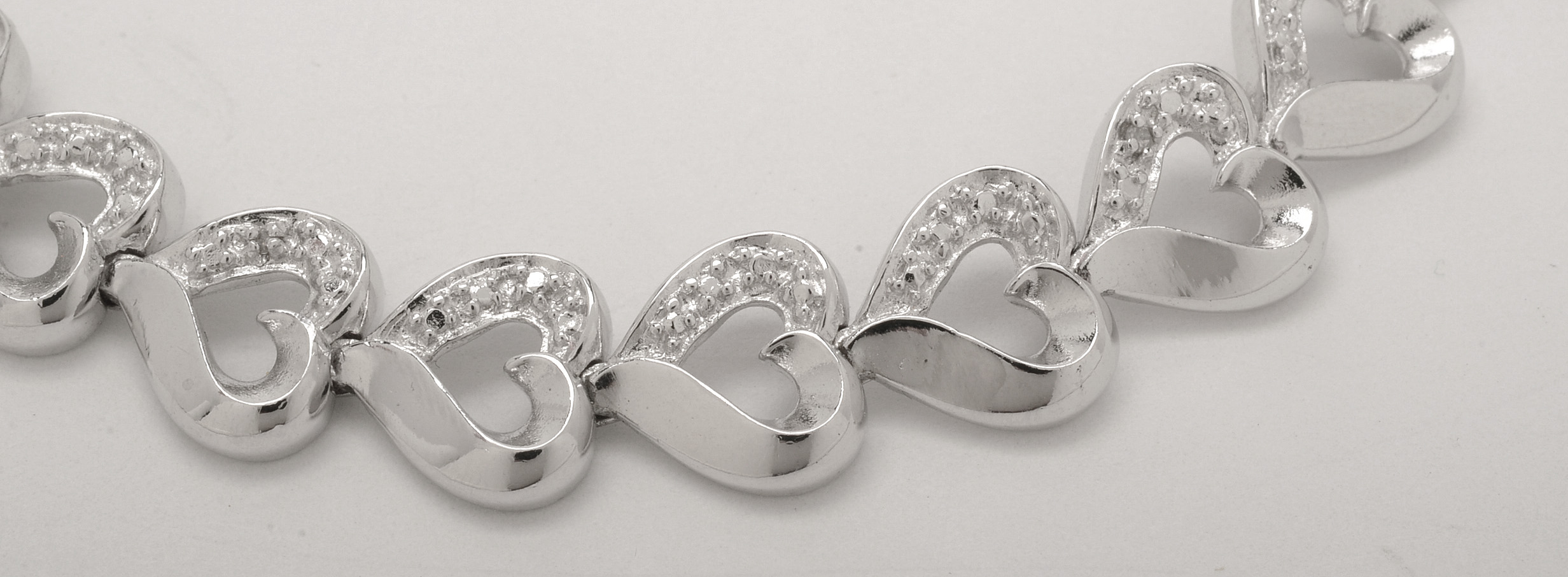 Two Sterling Bracelets with Diamond Accents