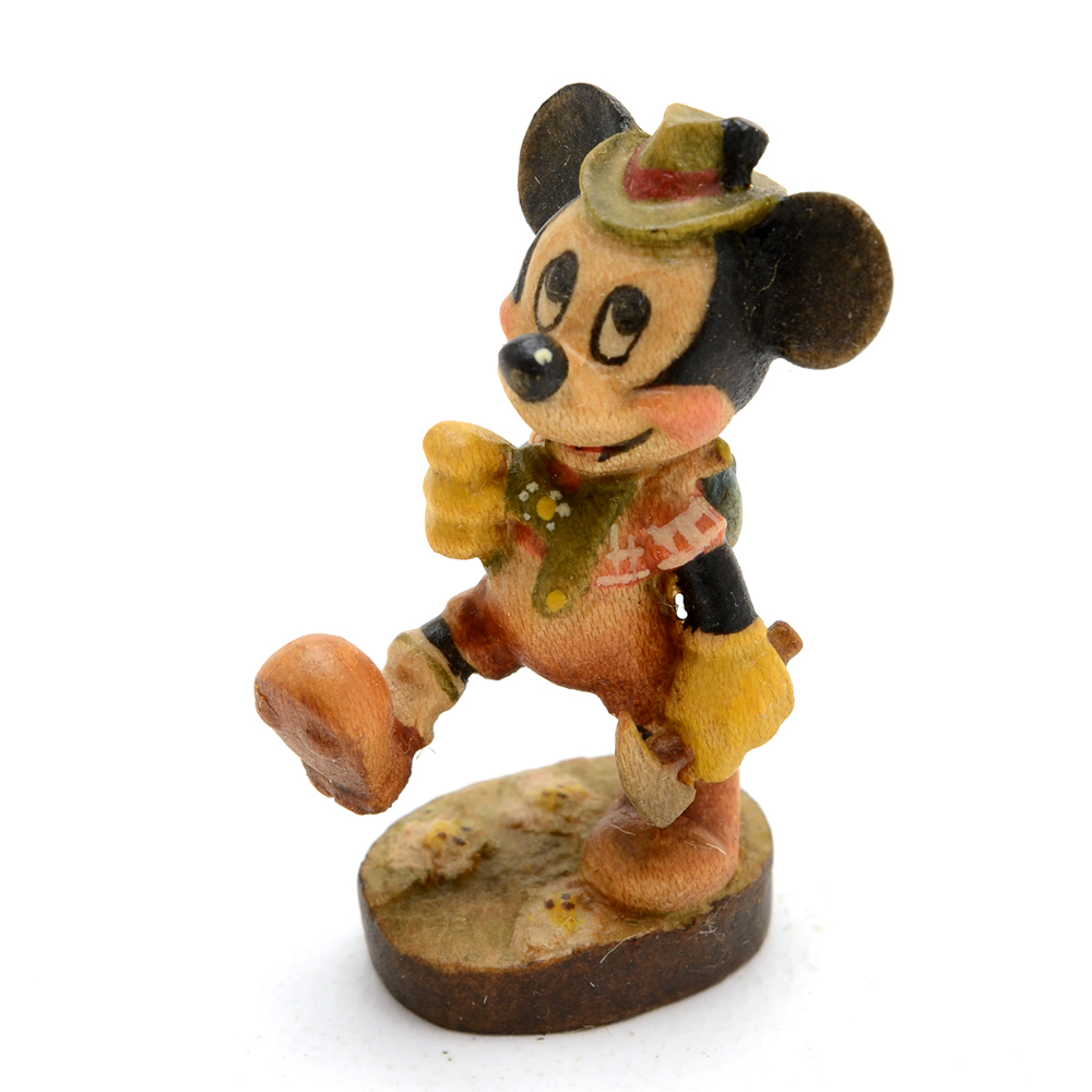 Mickey Mouse and Minnie Mouse ANRI Woodcarvings