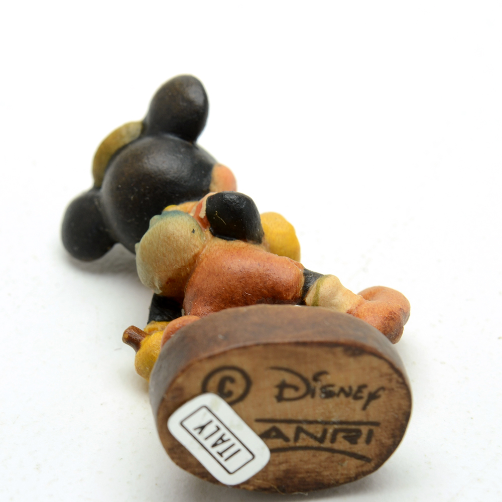 Mickey Mouse and Minnie Mouse ANRI Woodcarvings