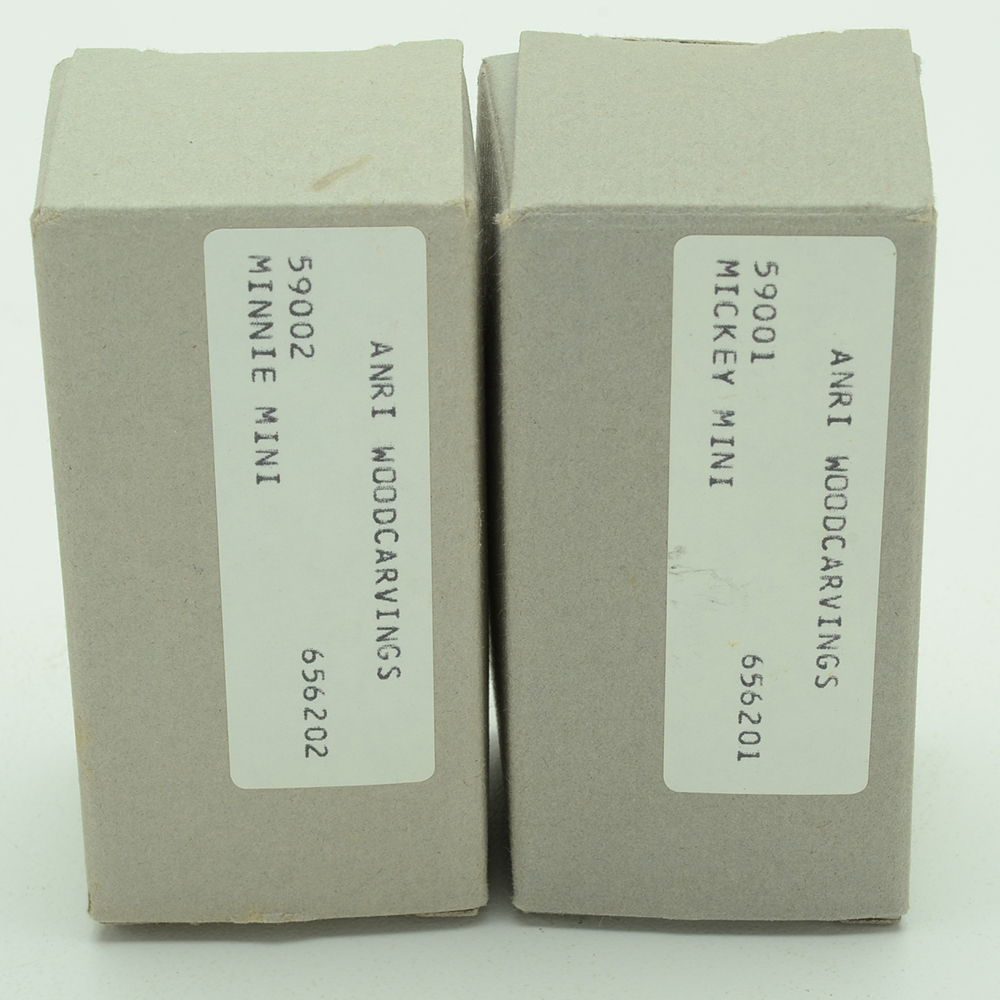 Mickey Mouse and Minnie Mouse ANRI Woodcarvings