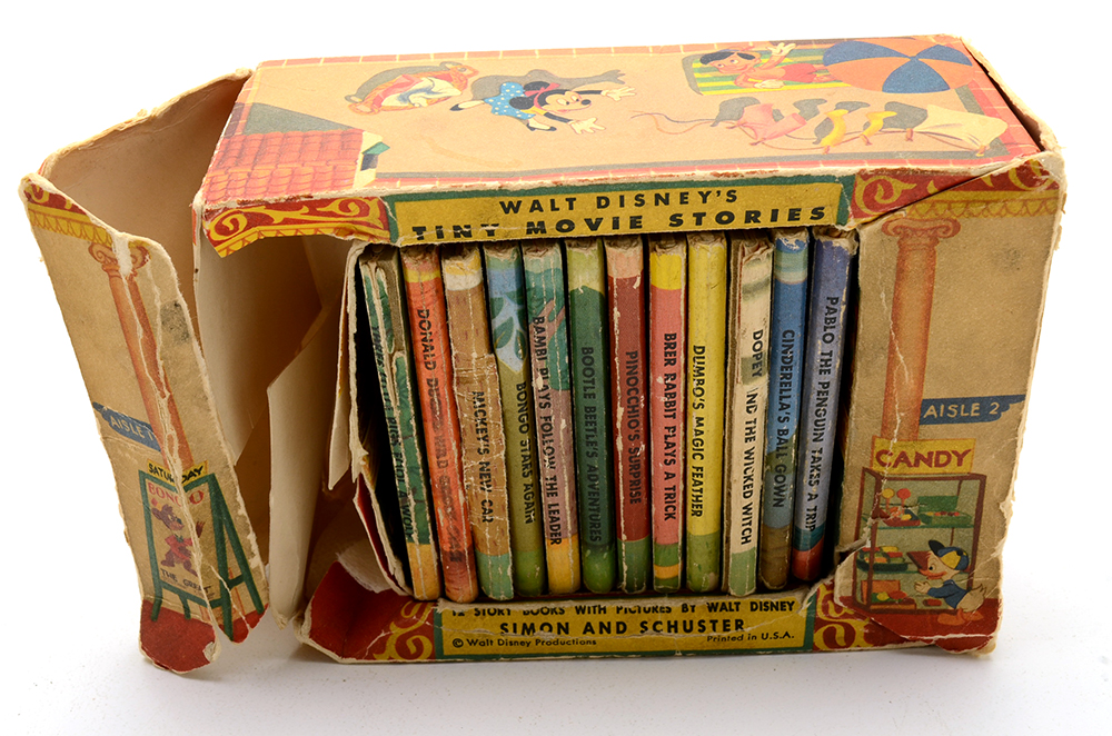 Circa 1950s Walt Disney's "Tiny Movie Stories" Golden Book Library