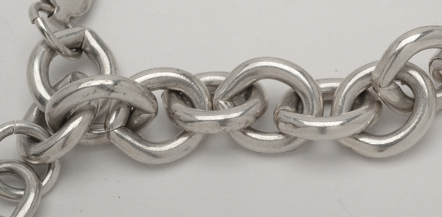 Judith Ripka Sterling Link Bracelet with Heart Charm