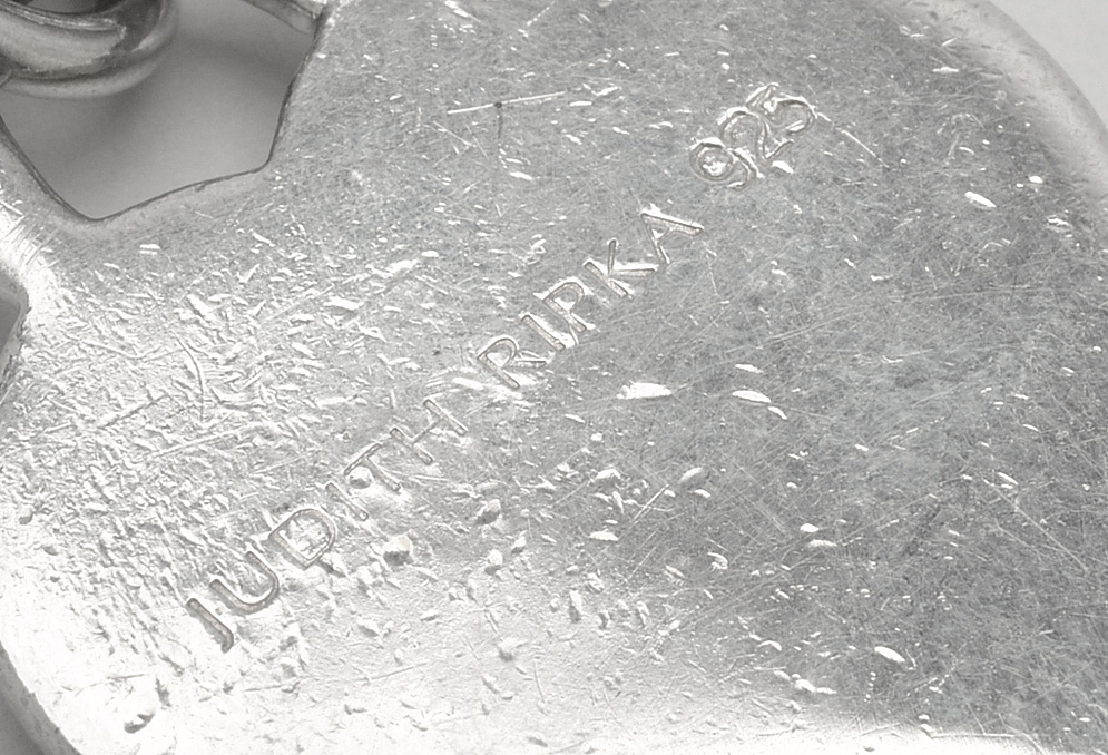 Judith Ripka Sterling Link Bracelet with Heart Charm