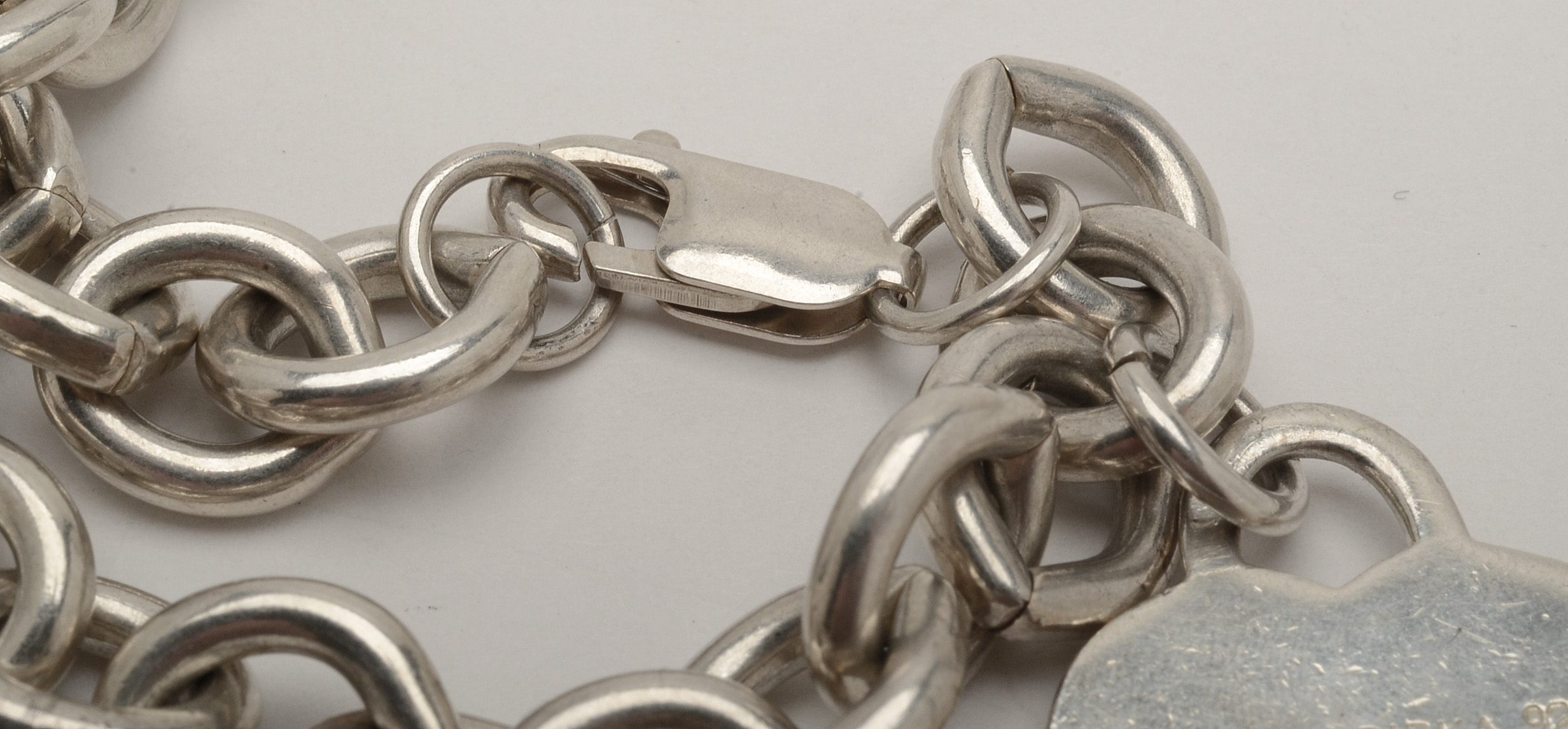 Judith Ripka Sterling Link Bracelet with Heart Charm