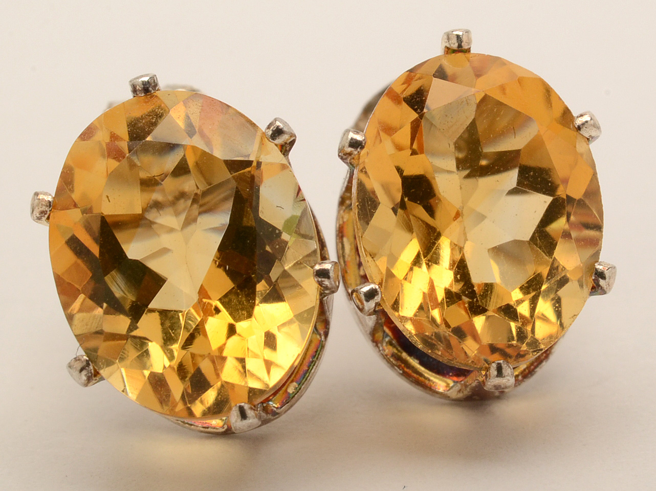 Citrine, Peridot and Lapis Lazuli Sterling Post Earrings