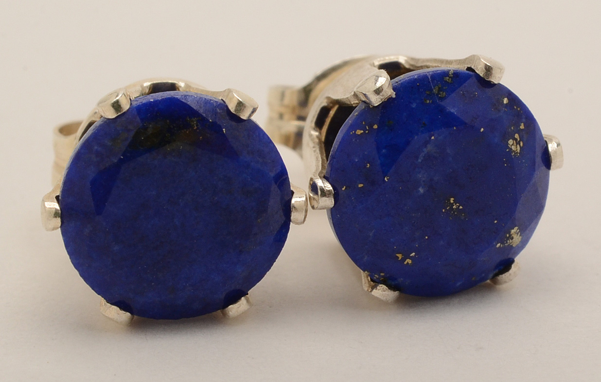 Citrine, Peridot and Lapis Lazuli Sterling Post Earrings