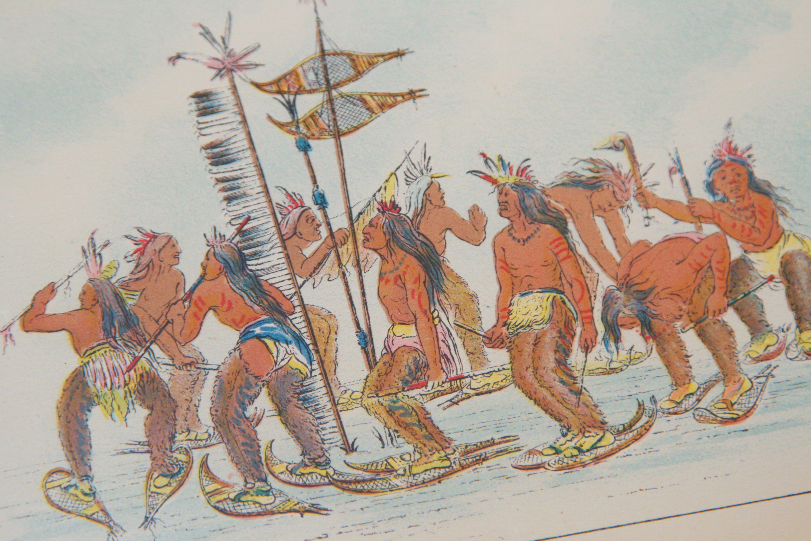 Group of Four 1913 George Catlin Octavo Chromolithographs Depicting Native Americans