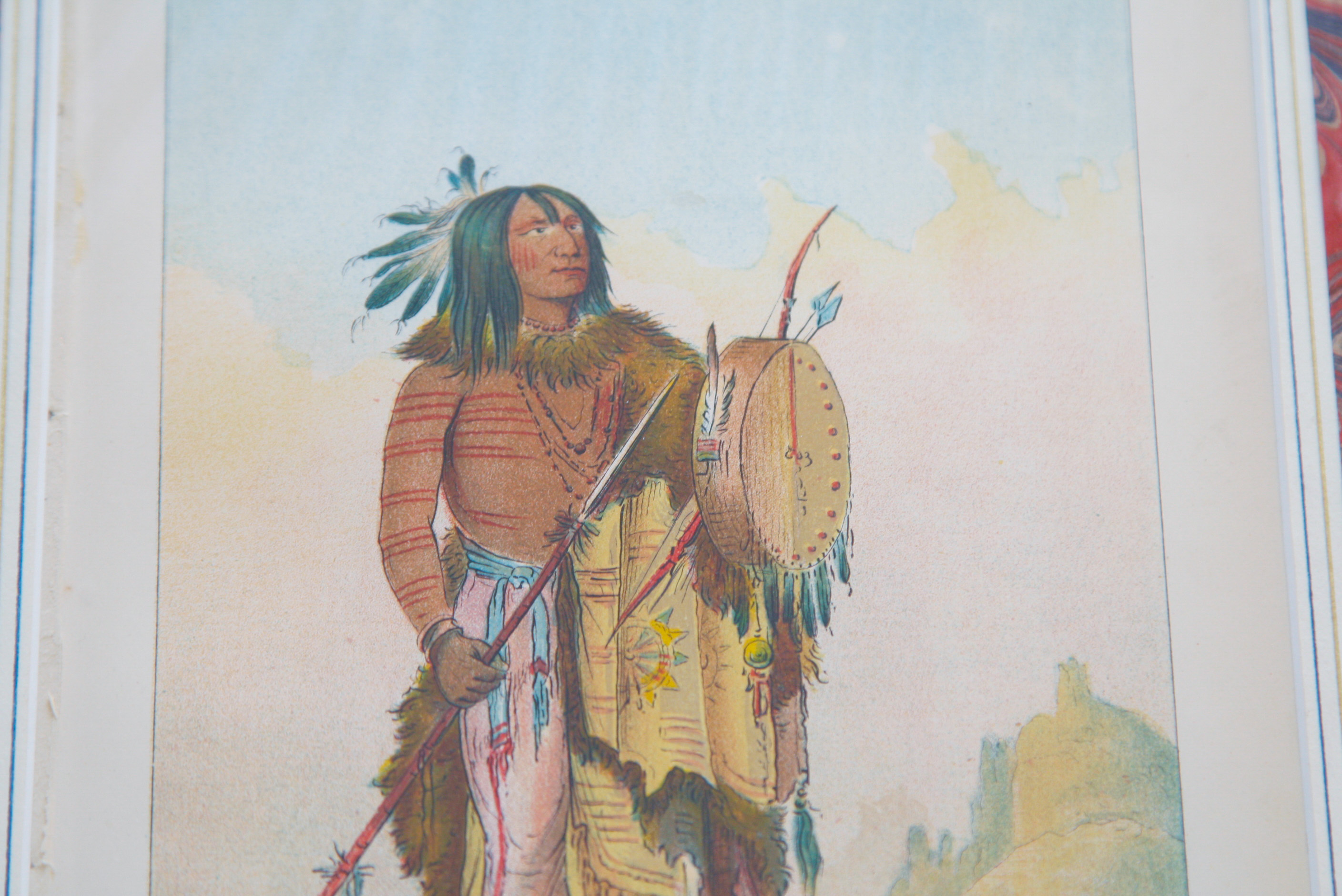 Group of Four 1913 George Catlin Octavo Chromolithographs Depicting Native Americans