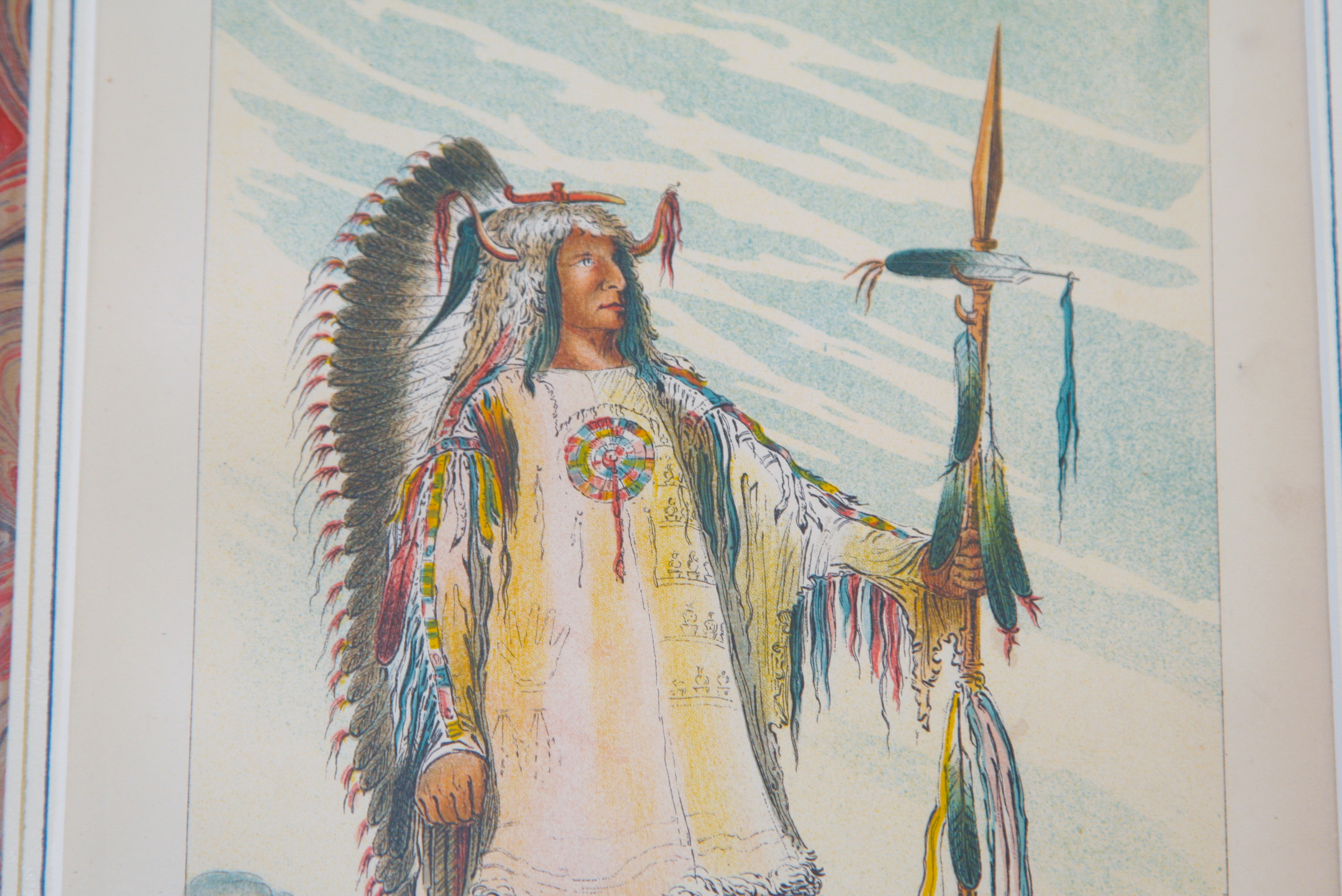 Group of Four 1913 George Catlin Octavo Chromolithographs Depicting Native Americans
