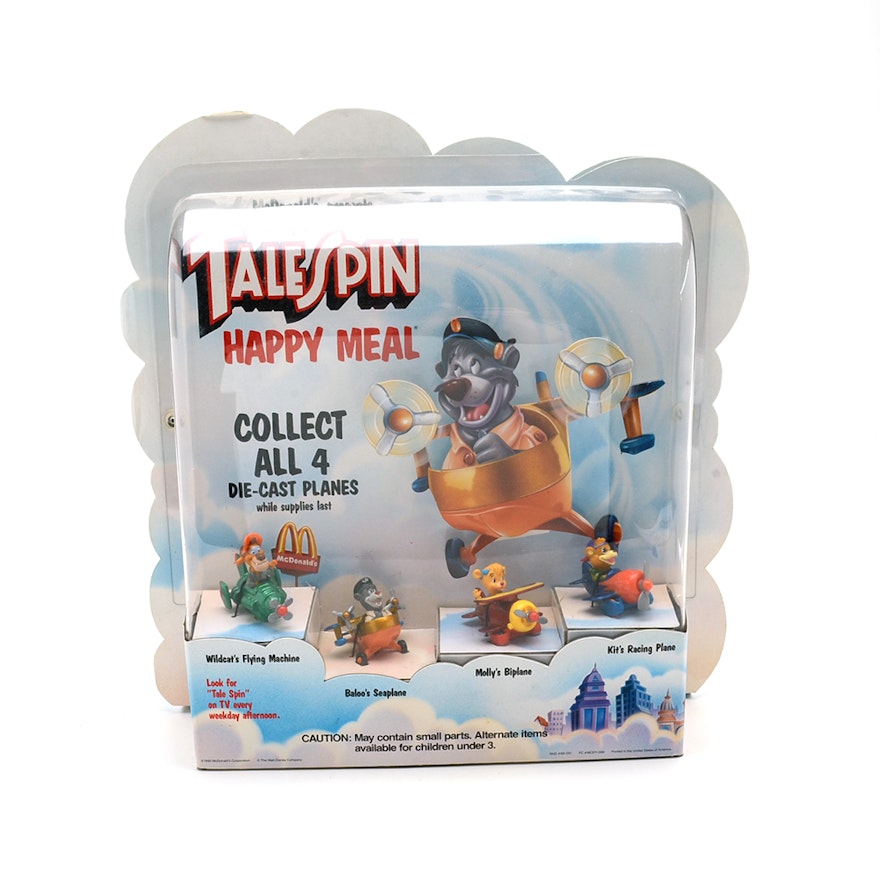 1990 Disney "TaleSpin" McDonald's Happy Meal Display With Die-Cast Planes