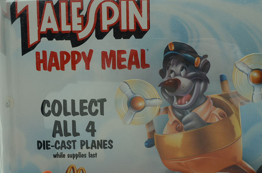 1990 Disney "TaleSpin" McDonald's Happy Meal Display With Die-Cast Planes