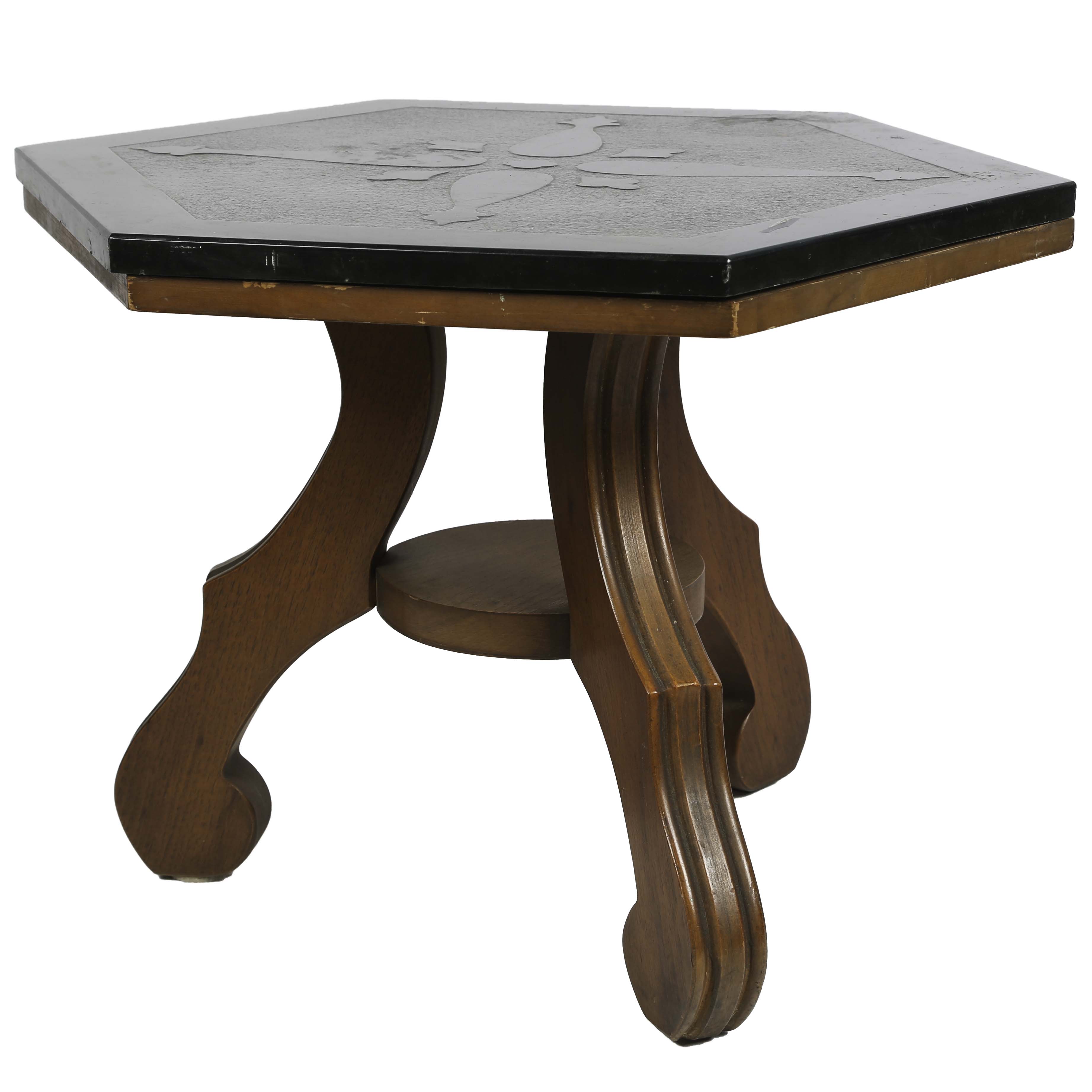 Vintage Hexagonal Side Table