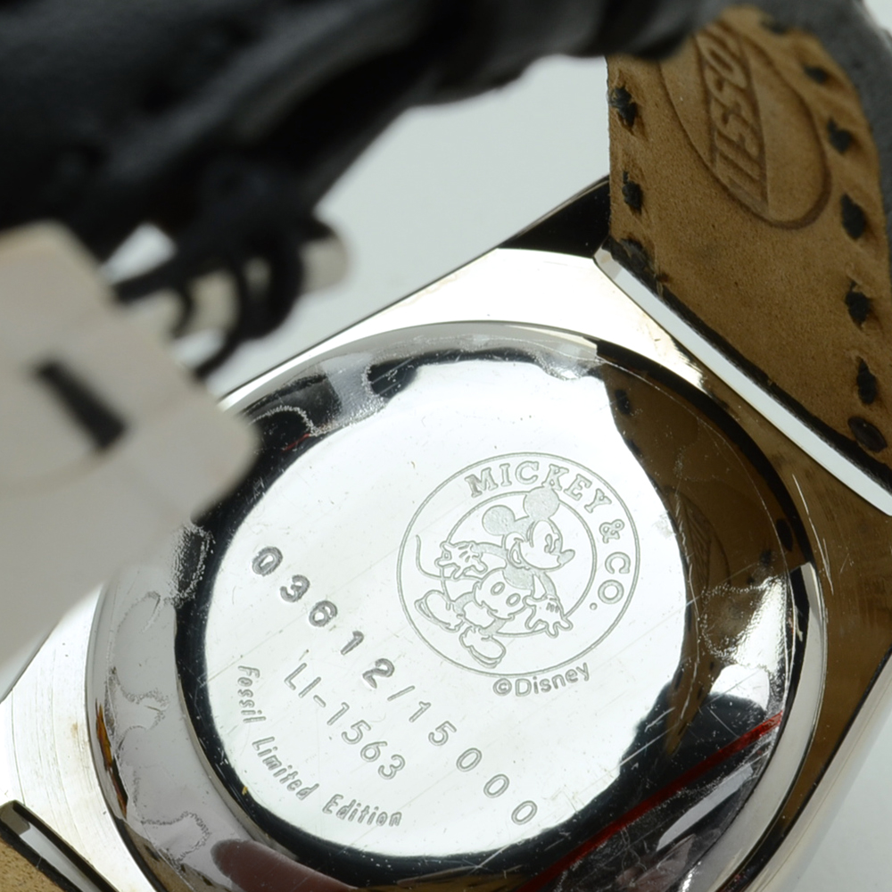 Fossil Mickey Mouse Watch With Collectible Wooden Pull Toy Drum