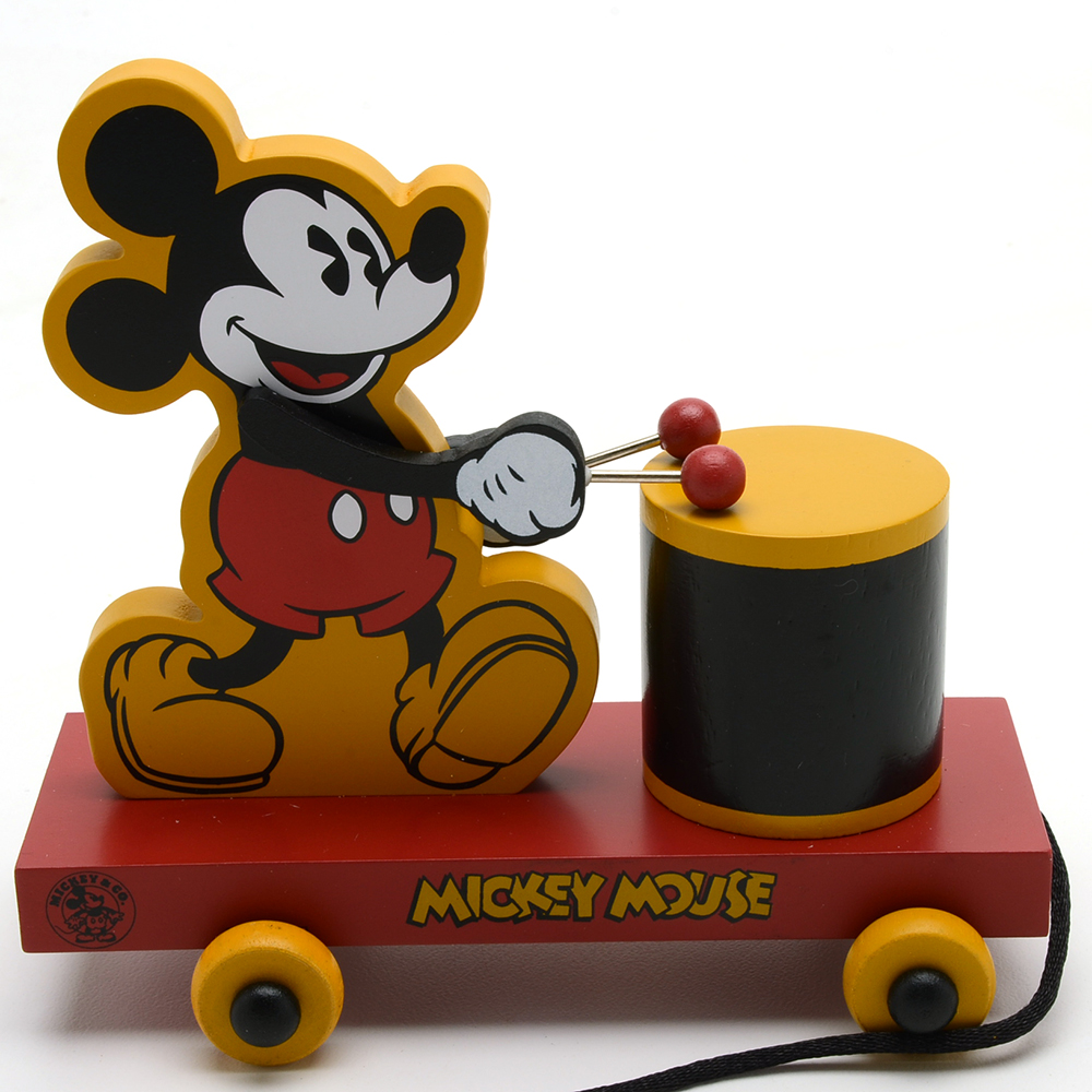 Fossil Mickey Mouse Watch With Collectible Wooden Pull Toy Drum
