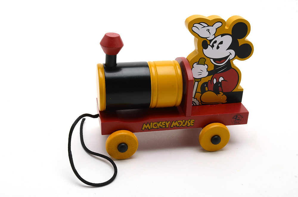 Fossil Mickey Mouse Watch With Collectible Wooden Toy Train