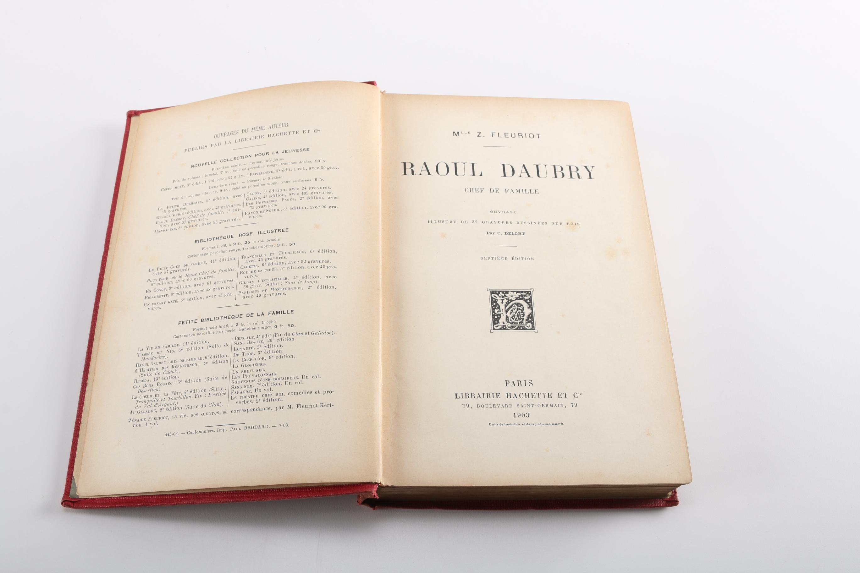 1903 "Raoul Daubry: Chef de Famille" by Mlle. Z. Fleuriot