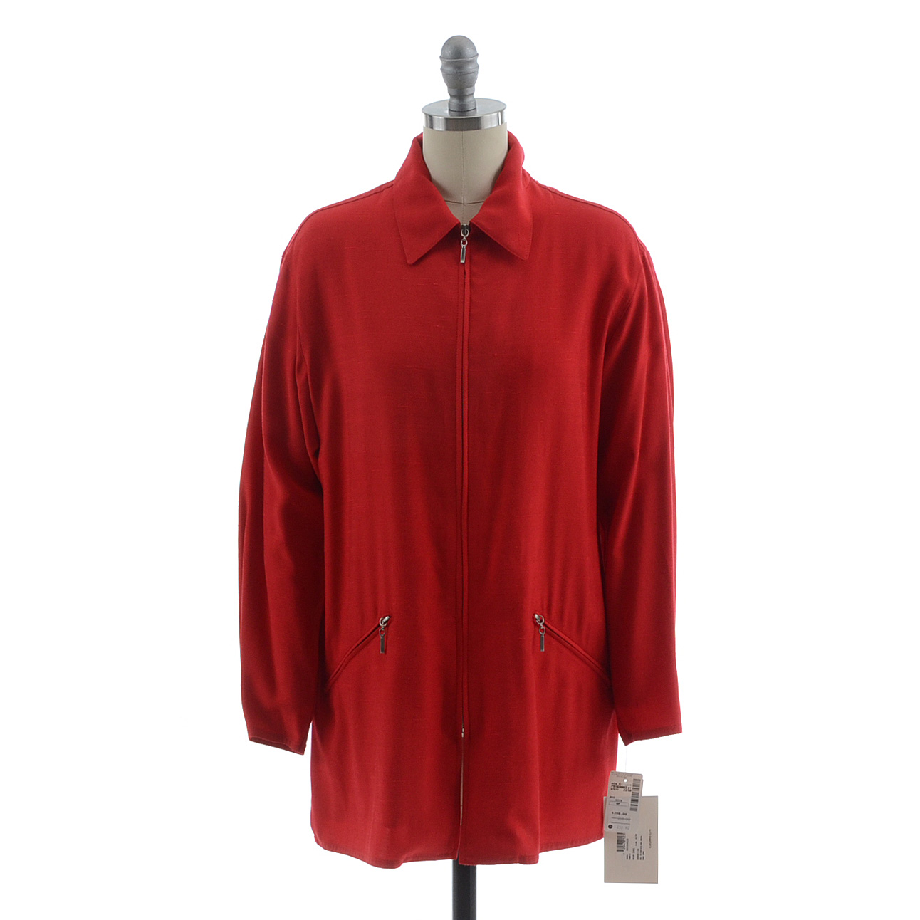 1980s Emanuel Ungaro Crimson Red Zipper Front Jacket