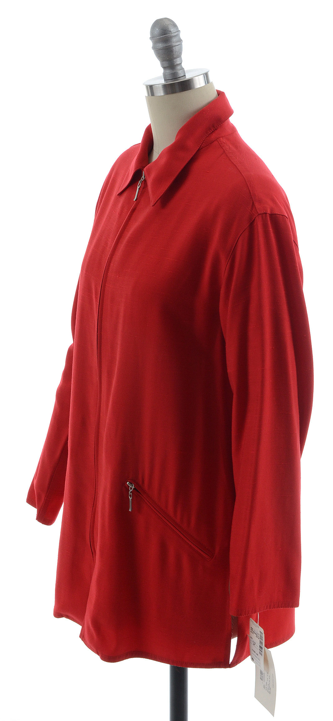 1980s Emanuel Ungaro Crimson Red Zipper Front Jacket