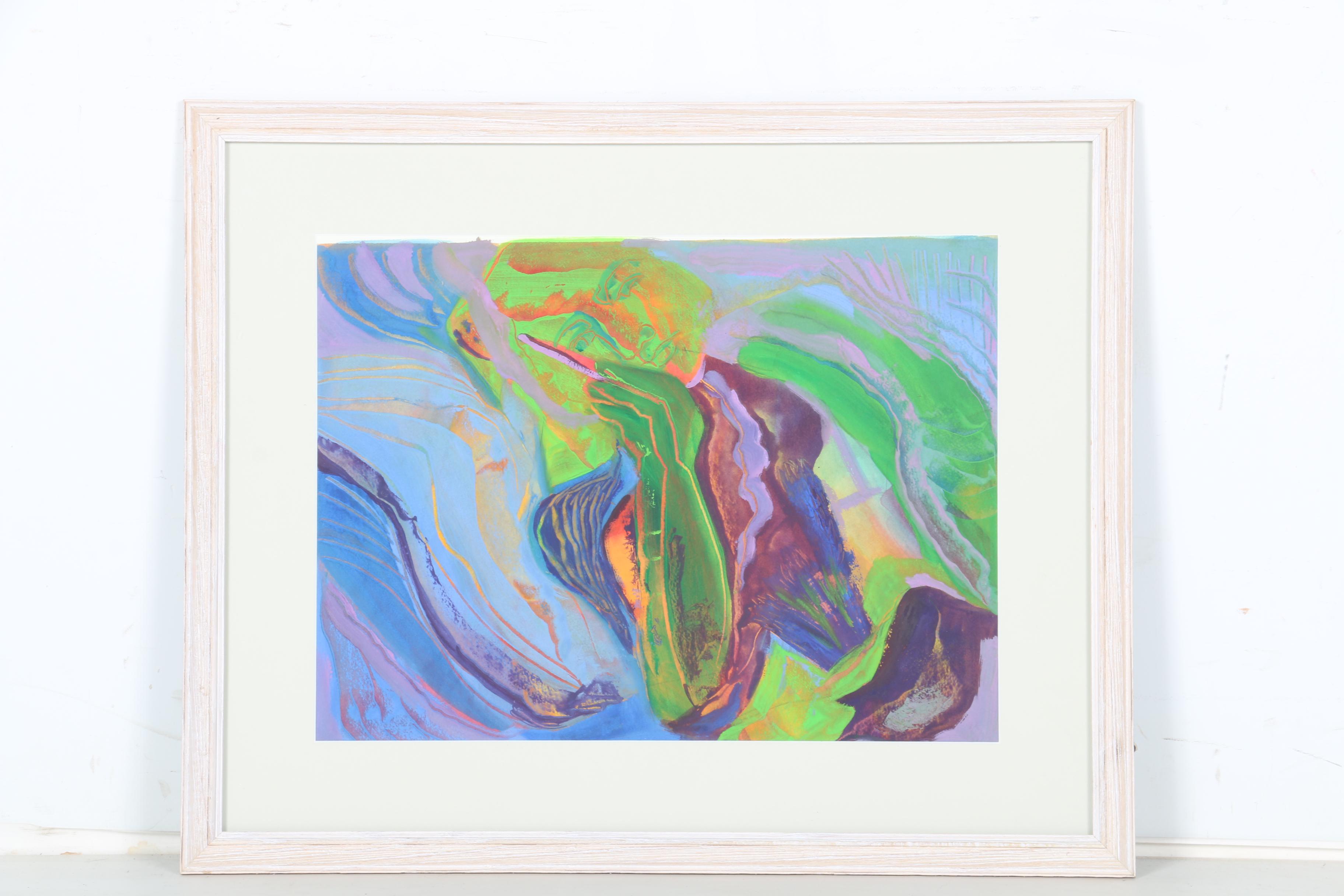 Abstract Watercolor and Acrylic on Paper