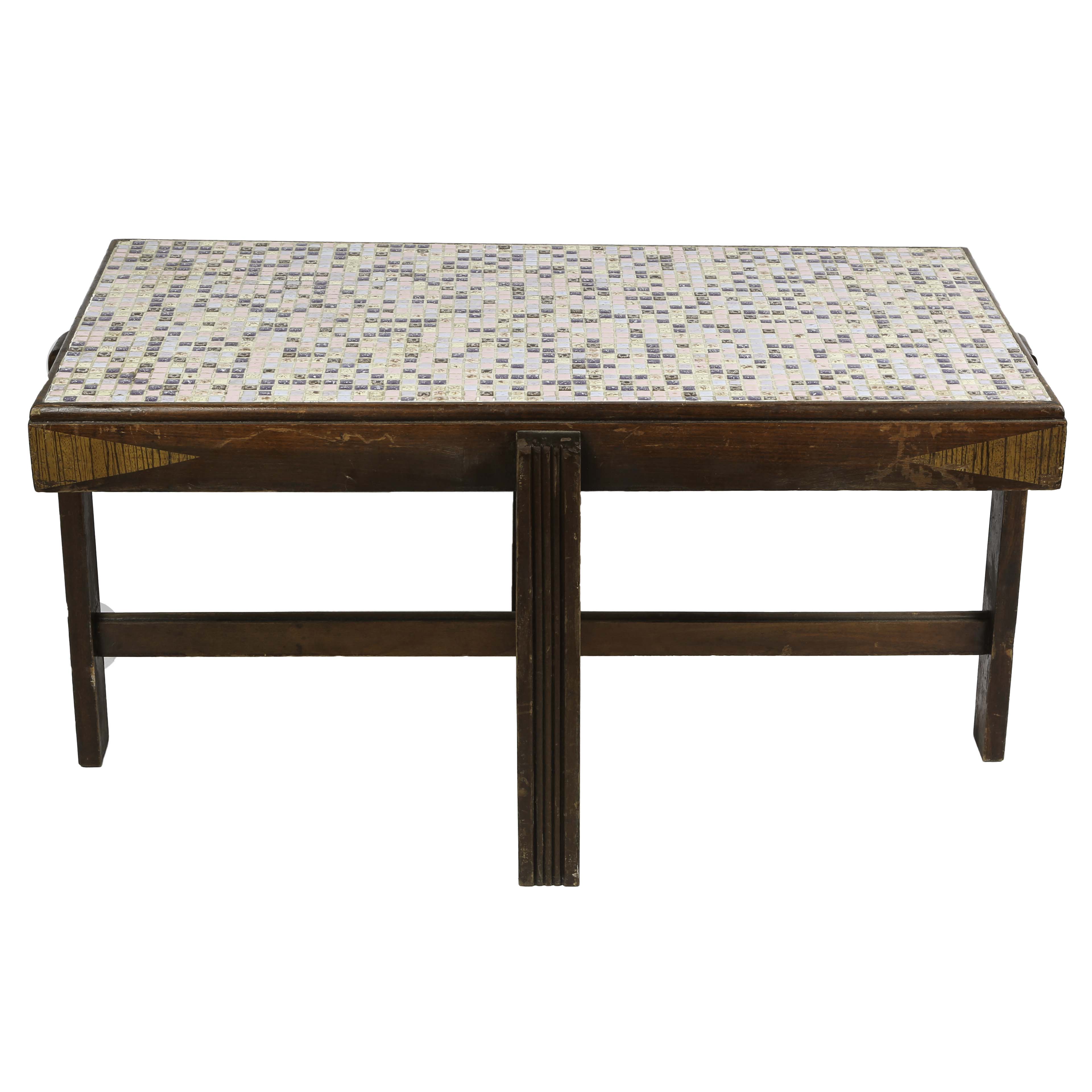 Mid Century Modern Tile Top Accent Table