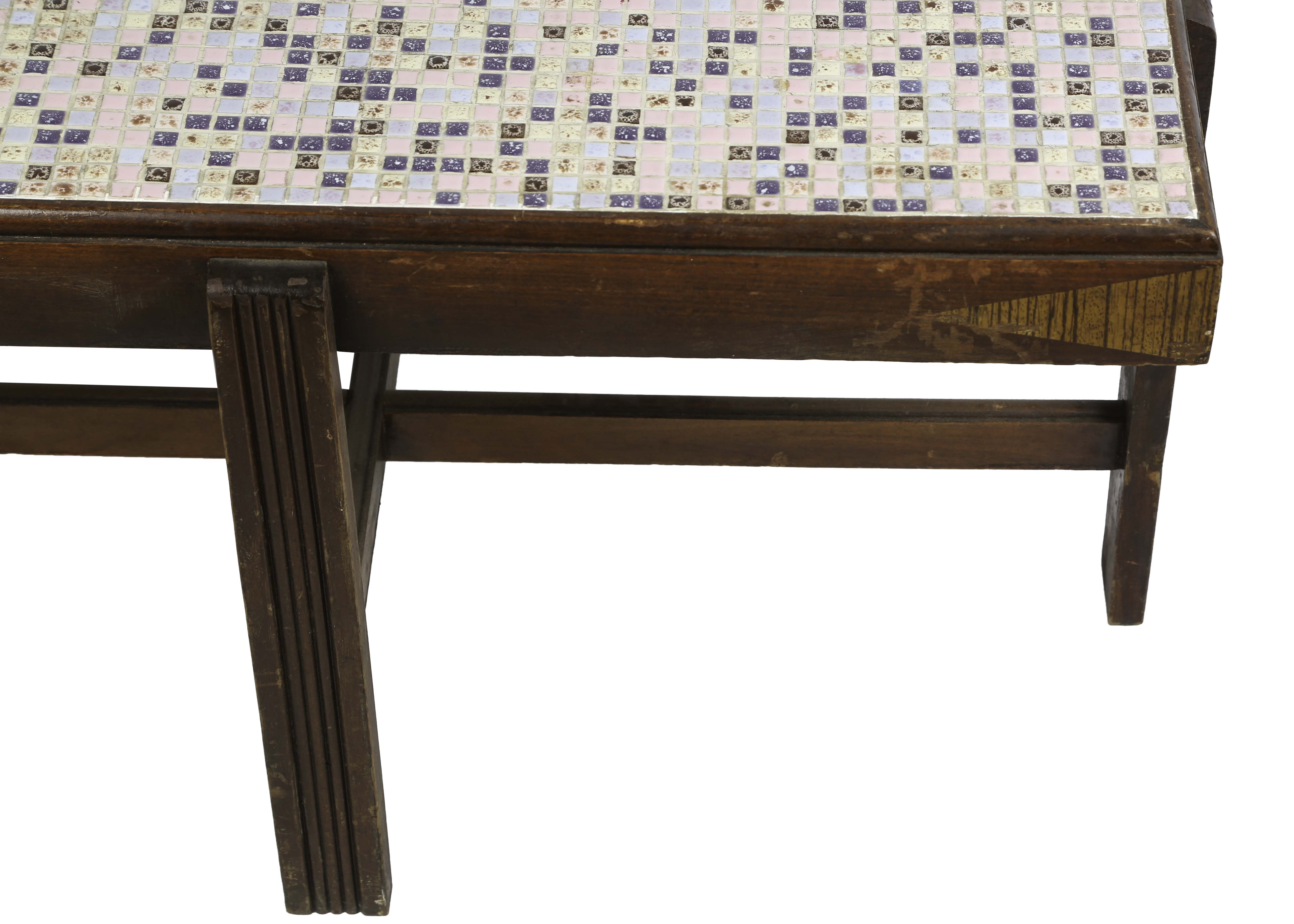 Mid Century Modern Tile Top Accent Table