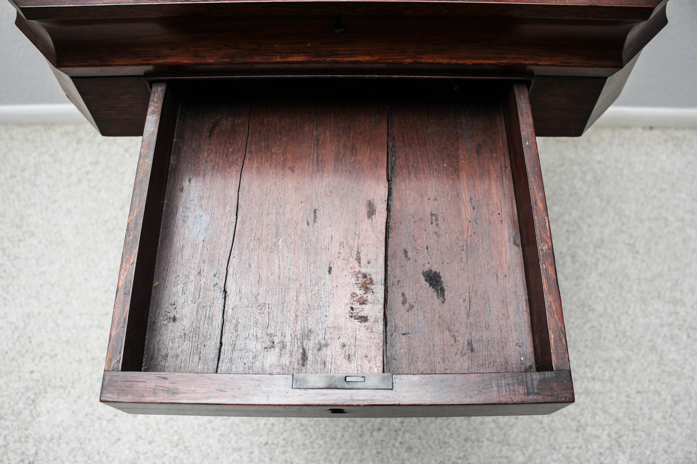 Antique Sewing Table with Embroidered Foot Stool
