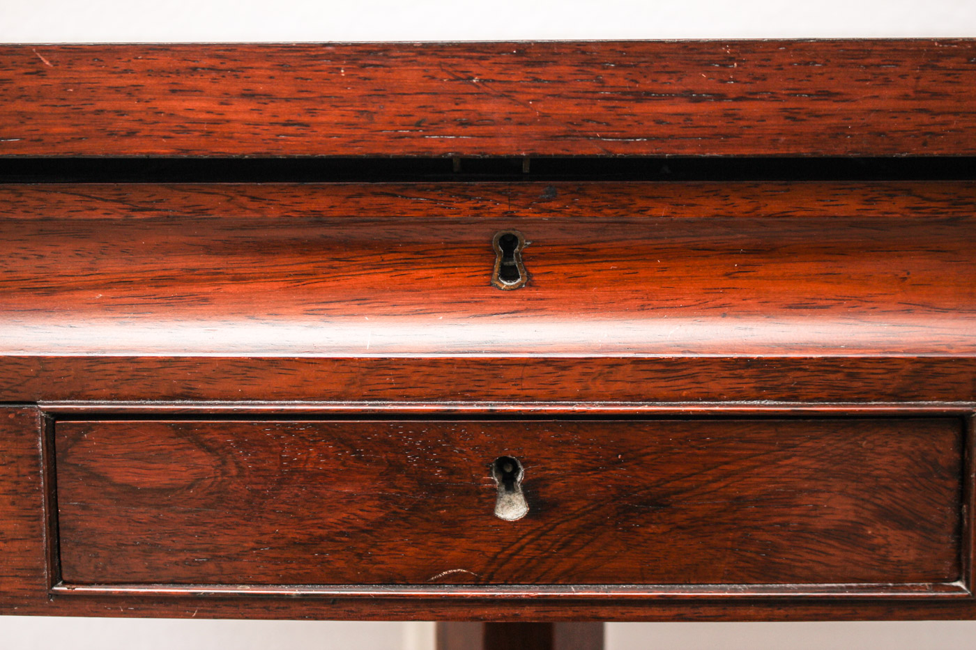 Antique Sewing Table with Embroidered Foot Stool