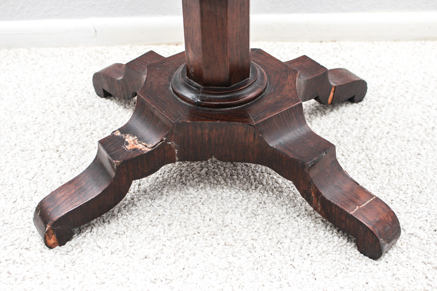 Antique Sewing Table with Embroidered Foot Stool