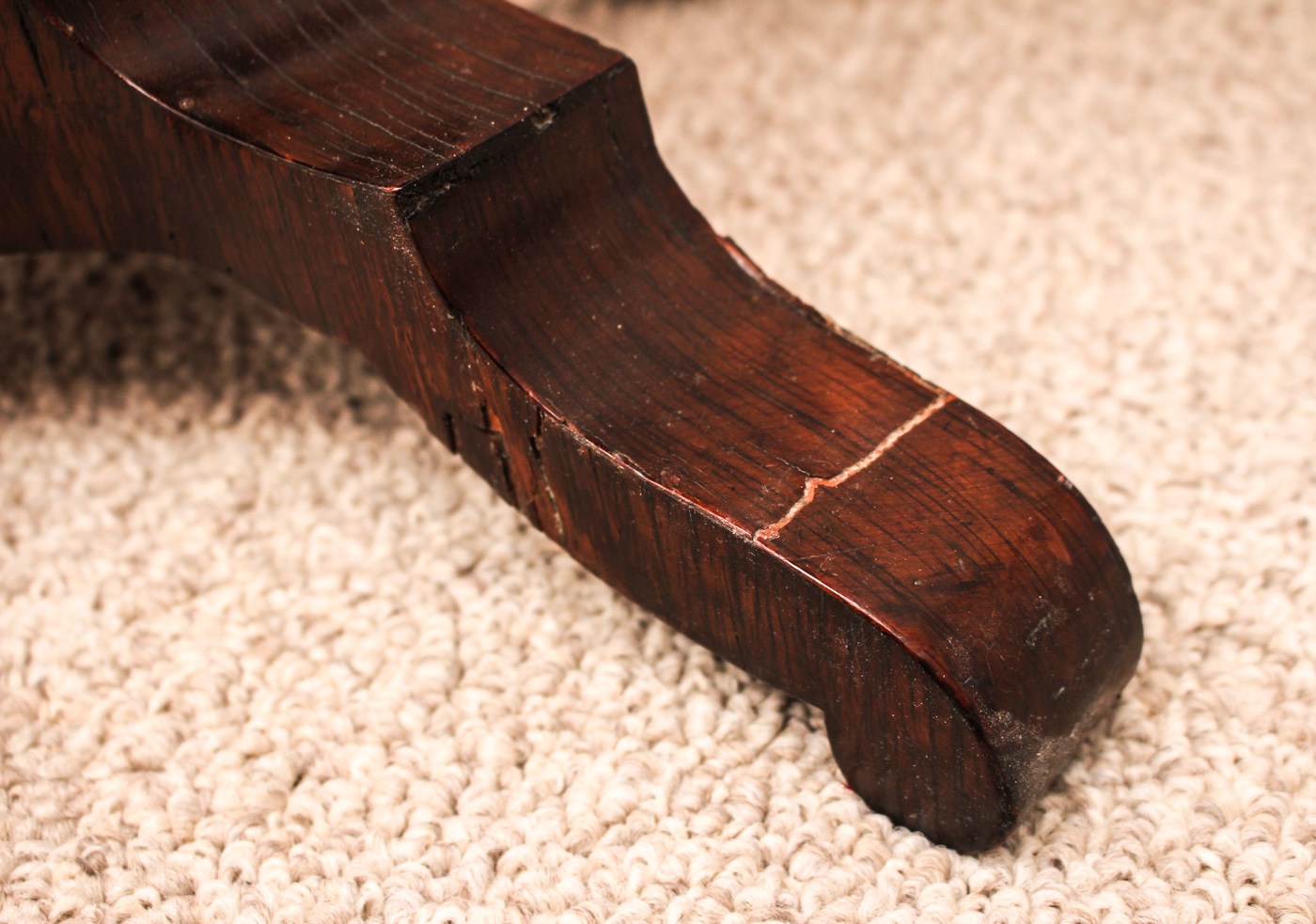 Antique Sewing Table with Embroidered Foot Stool