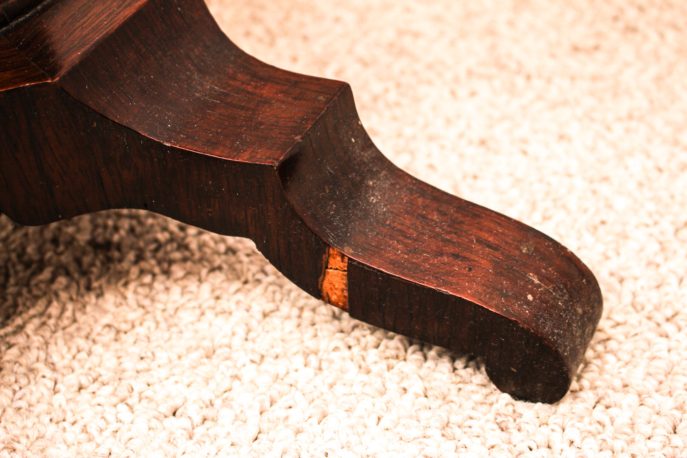 Antique Sewing Table with Embroidered Foot Stool