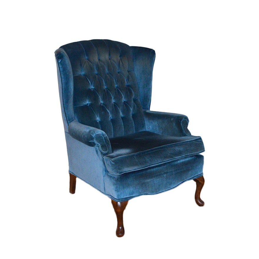 Vintage Queen Anne Style Wing Chair by Best Chairs, Inc.